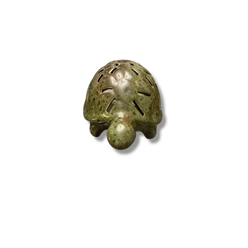 Ceramic Turtle Incense Holder Green Glazed Pottery Home‎ Decor Gift
